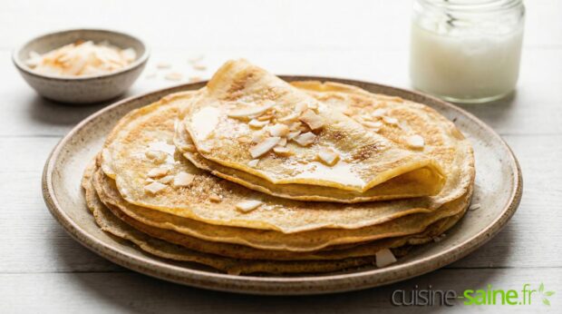 Crêpes à la noix de coco sans gluten ni lactose
