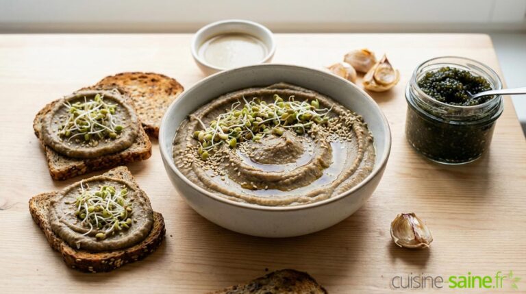 Mousse de lentilles vertes à l'ail à tartiner pour l'apéro