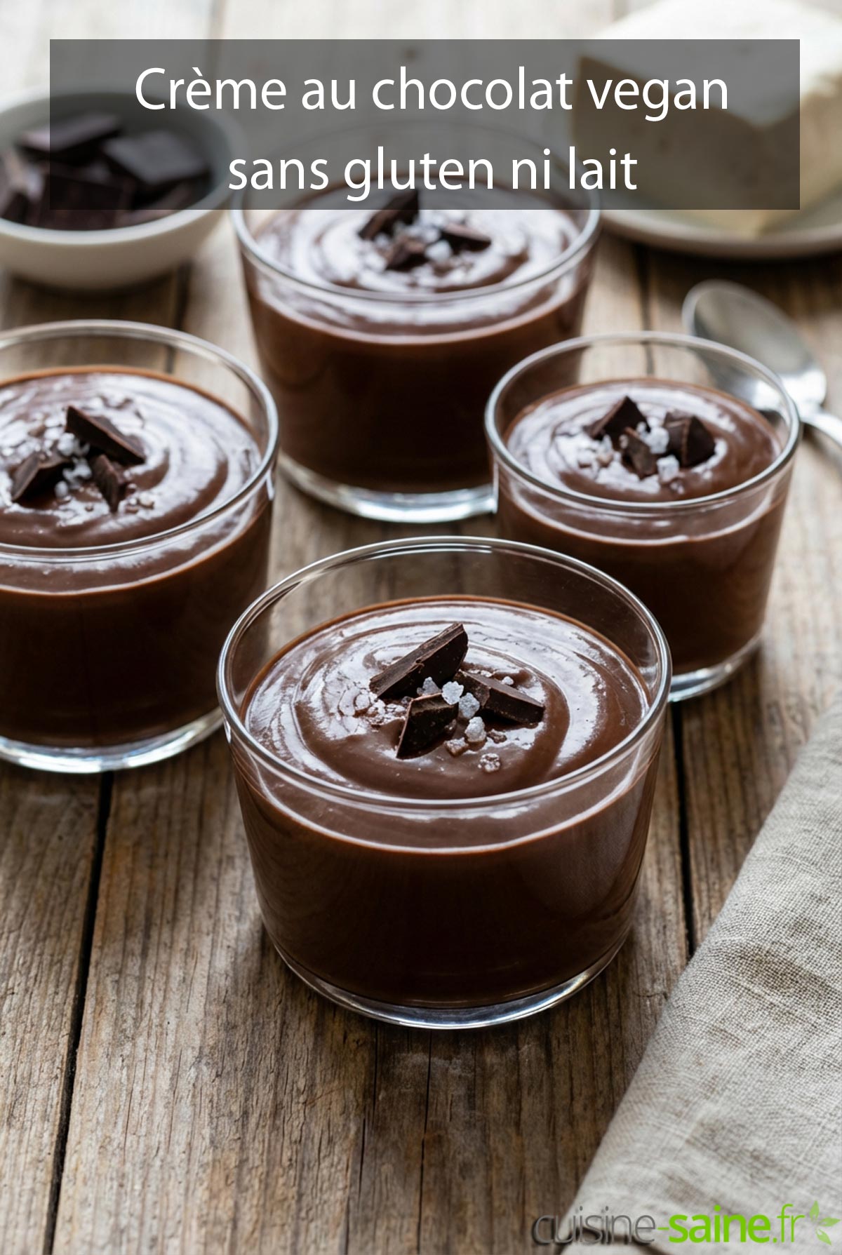 Crème au chocolat vegan sans gluten ni lait