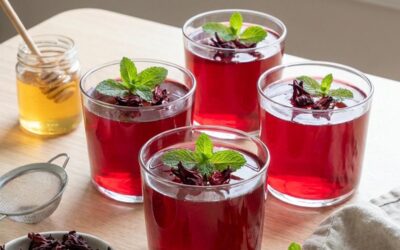 Recette verrine : aspic d’hibiscus à l’agar agar
