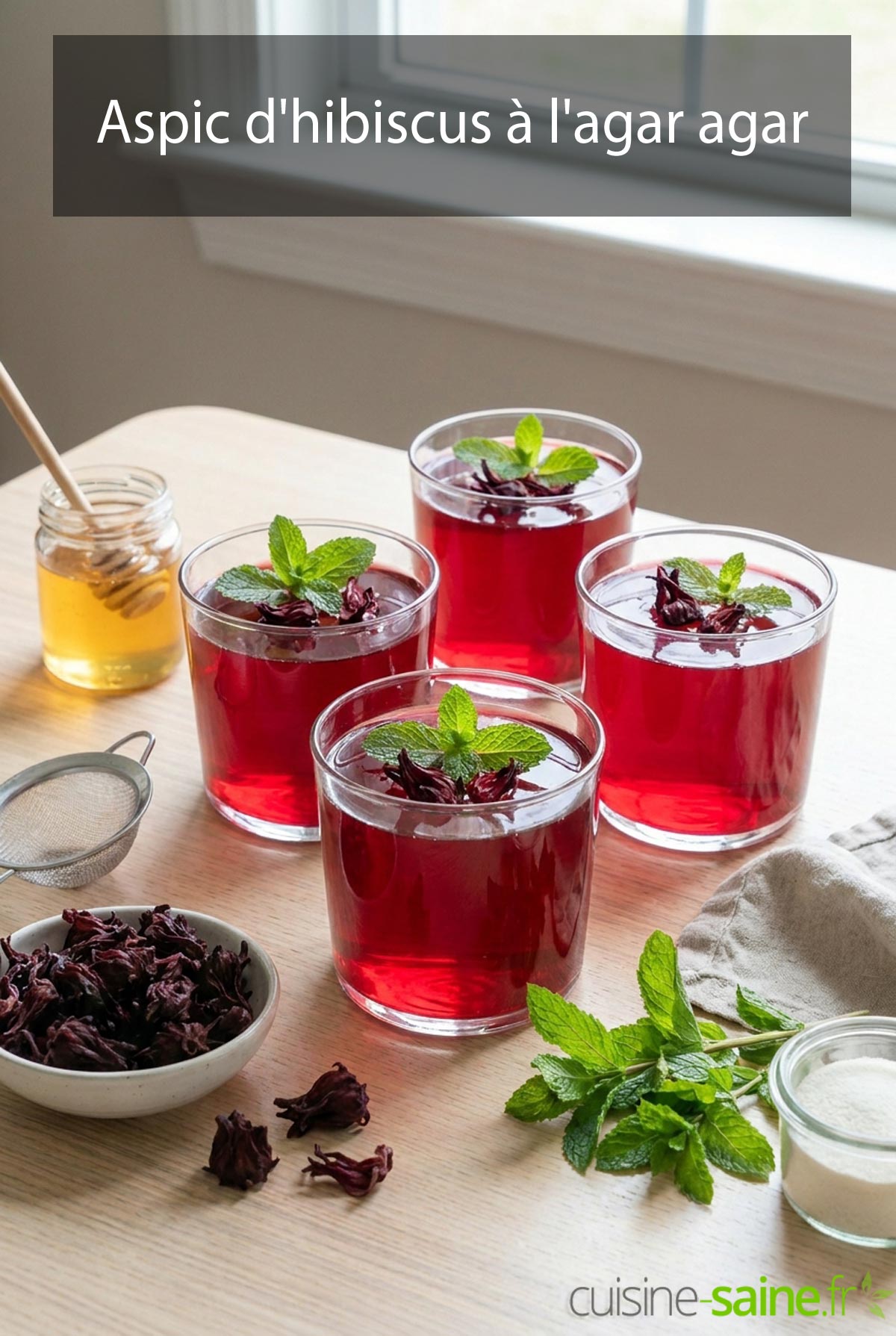 Recette d'aspic d'hibiscus à l'agar-agar
