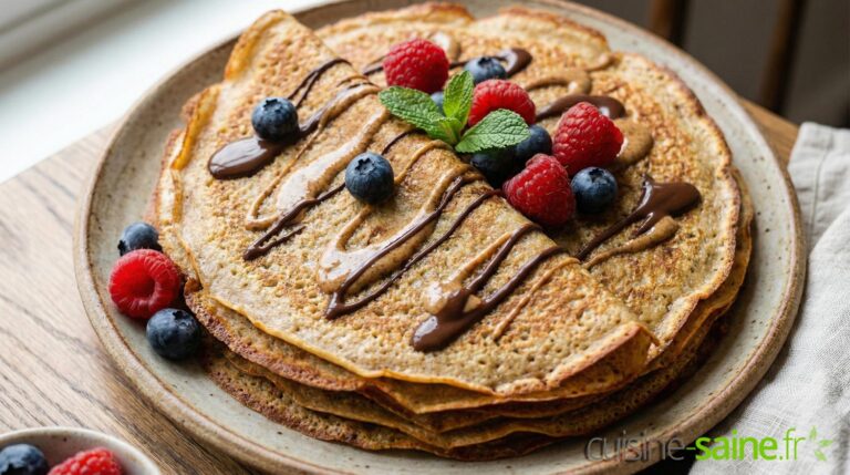 Crêpes sans gluten ni lait à la farine de riz et châtaigne