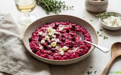 Recette de risotto de betterave sans gluten ni lactose
