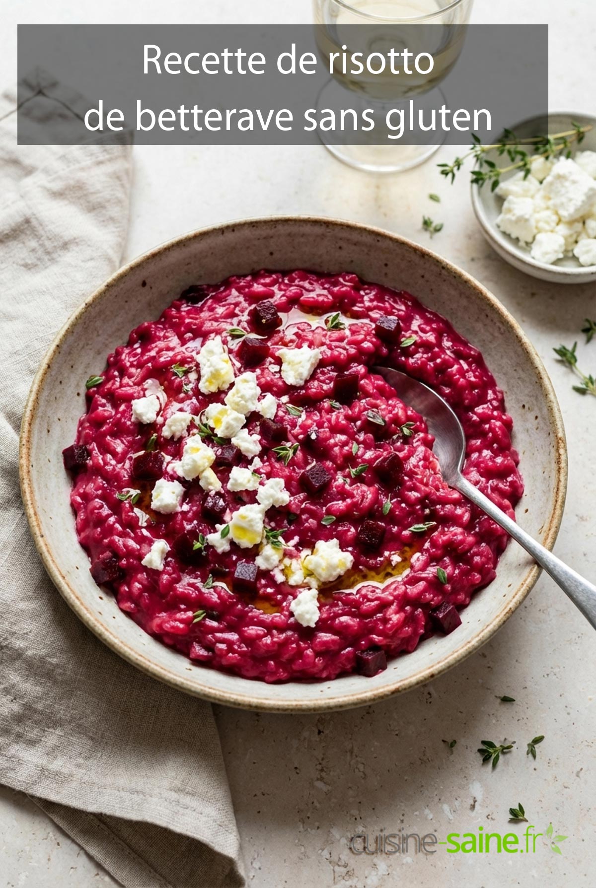 Recette de risotto de betterave sans gluten ni lactose
