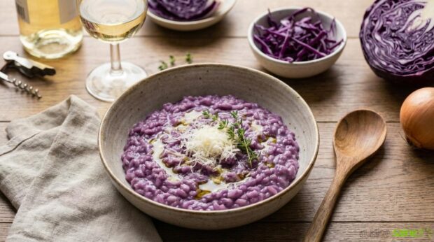 Recette de risotto au chou rouge