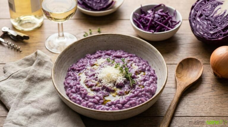 Recette de risotto au chou rouge