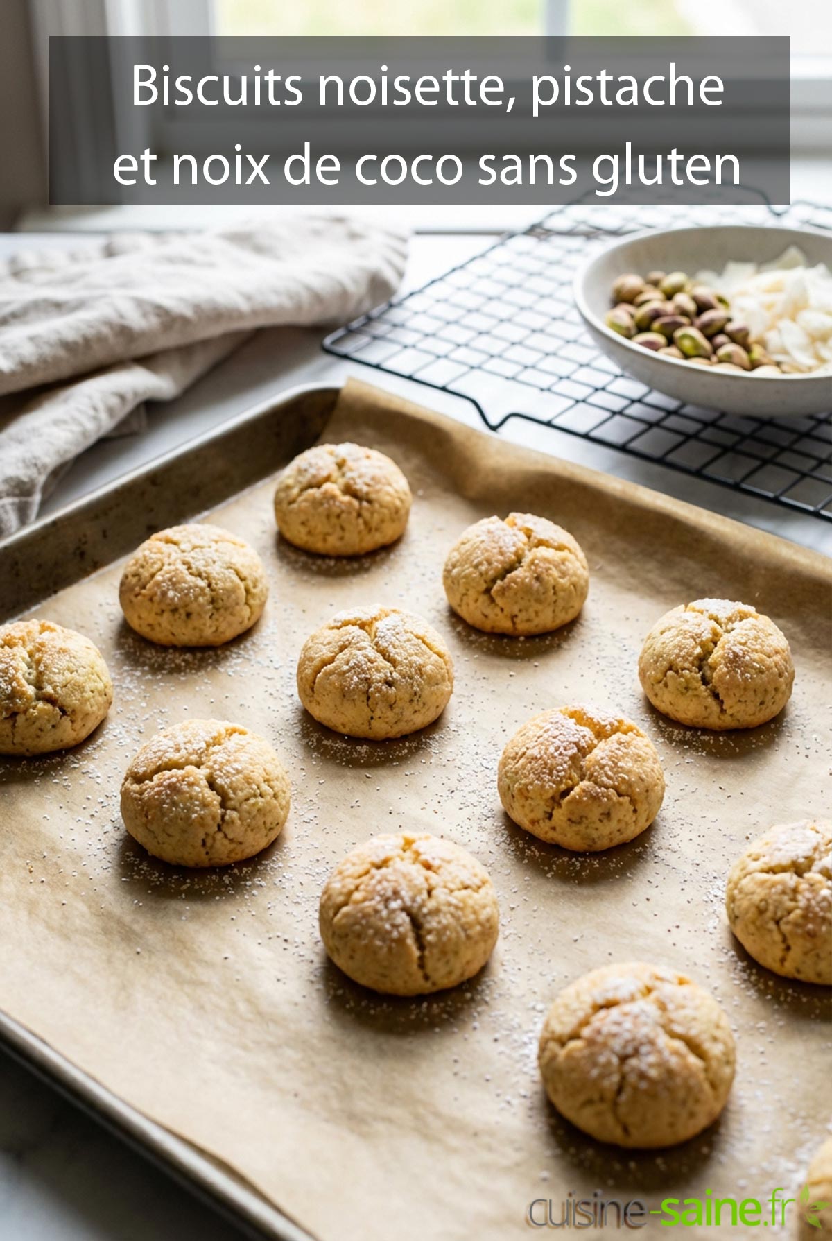 Biscuits noisette, pistache et noix de coco sans gluten