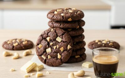 Cookies « Double Chocolat » aux noix de cajou et pointe de café sans gluten