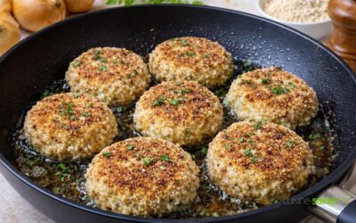 Croquettes croustillantes de riz aux oignons et amandes