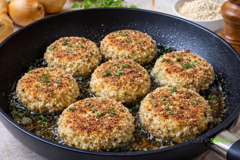 Recette bio et végétarienne de croquettes de flocons de riz pané à l'amande
