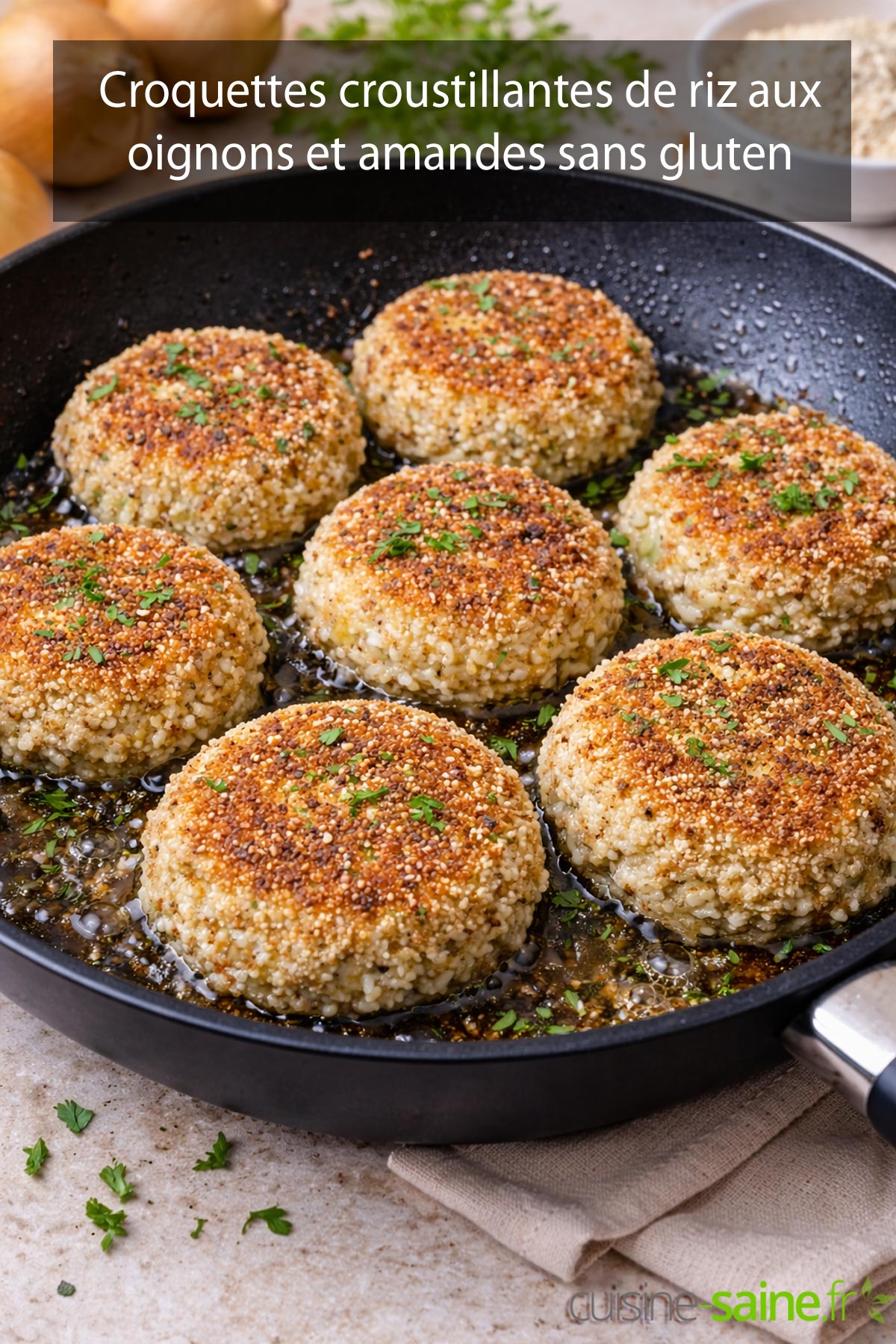 Recette bio et végétarienne de croquettes de flocons de riz pané à l'amande
