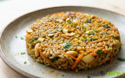 Galettes de riz complet au curcuma, carottes et noix de cajou sans gluten