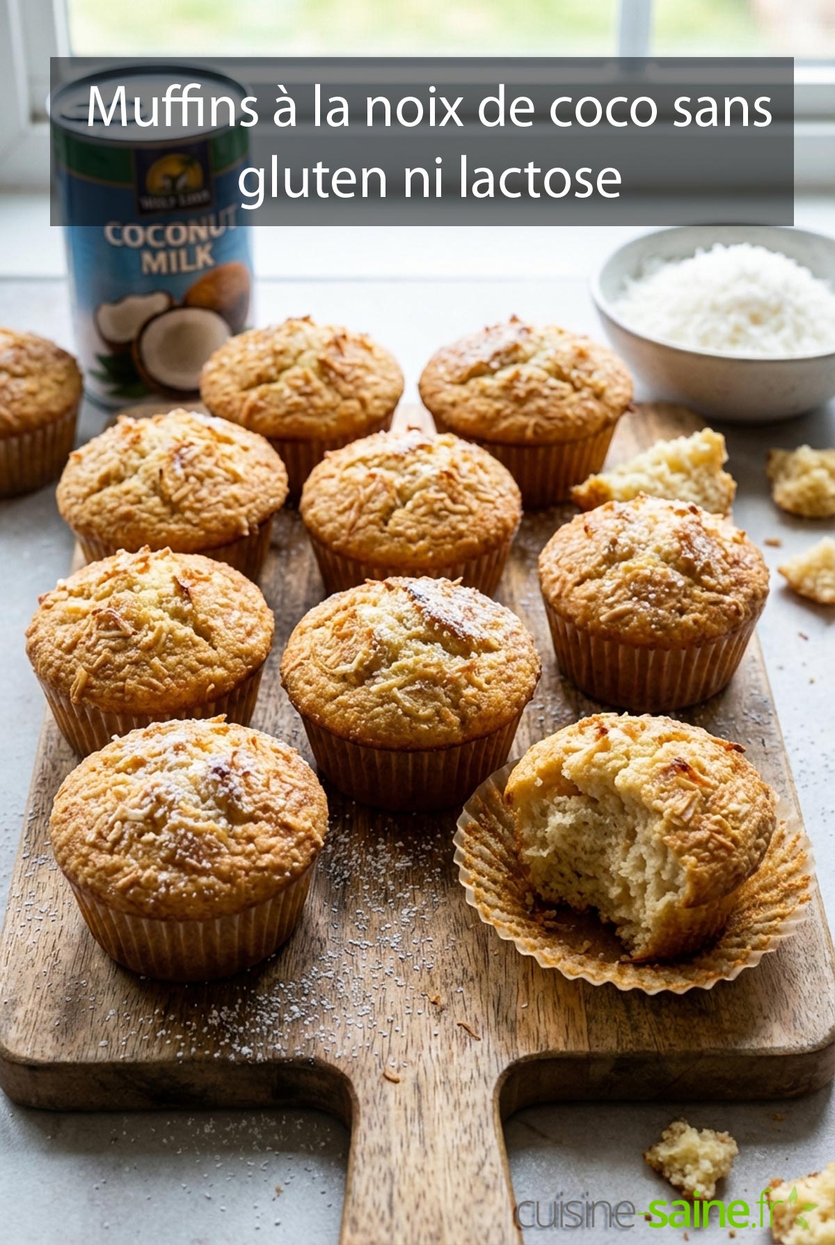 Recette de muffins à la noix de coco sans gluten ni lactose