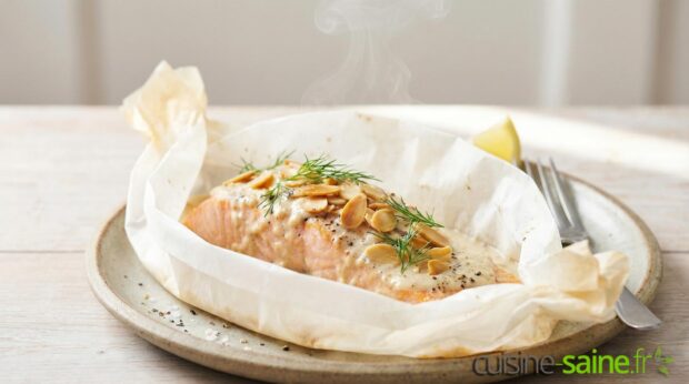Papillotes de saumon aux amandes sans gluten ni lactose