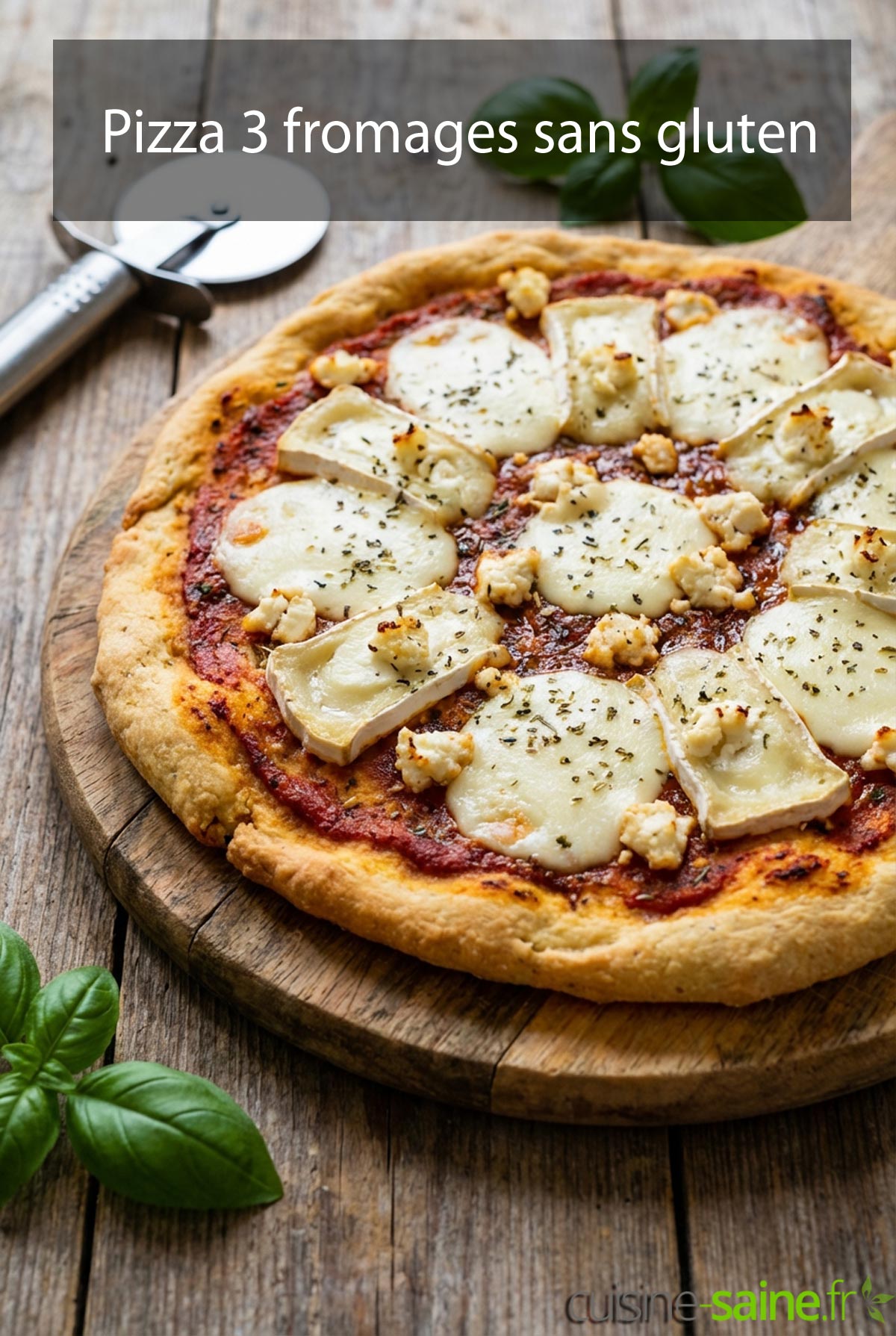 Pizza 3 fromages sans gluten