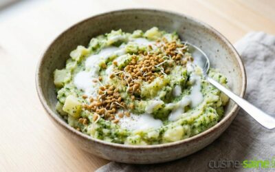 Purée de brocolis aux graines germées de fenugrec
