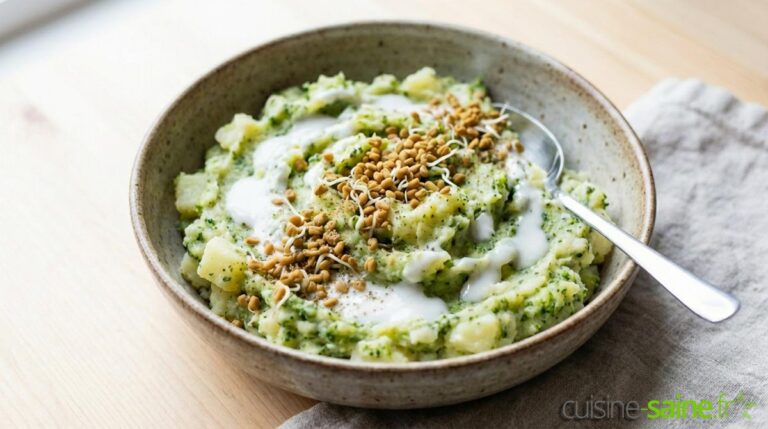 Purée de brocolis aux graines germées de fenugrec
