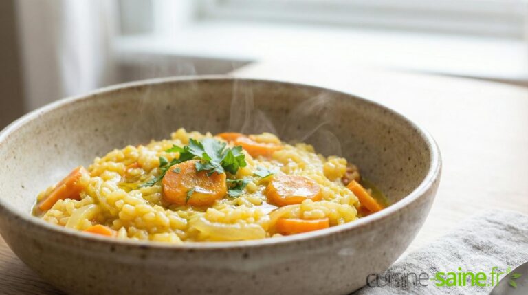 Recette de risotto aux carottes et curcuma