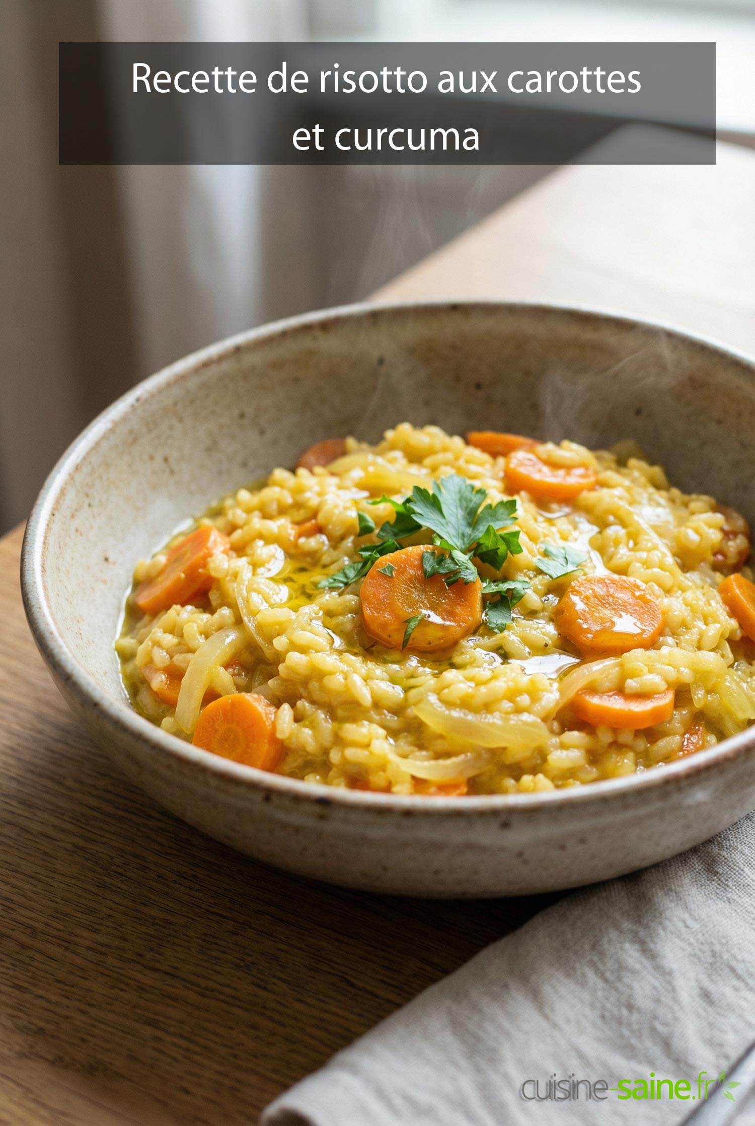 Recette de risotto aux carottes et curcuma