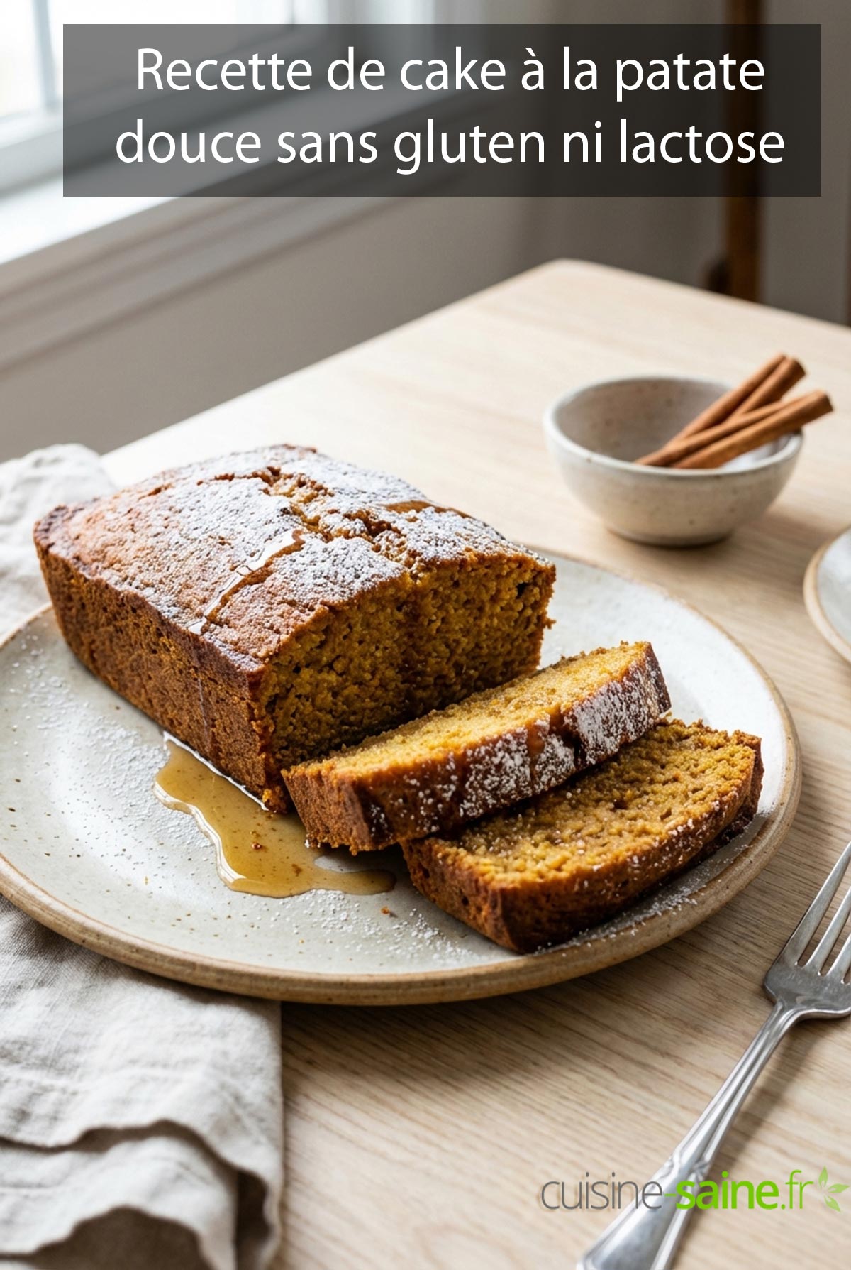Recette de cake à la patate douce sans gluten ni lactose