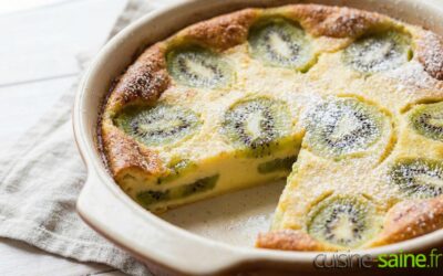 Clafoutis aux kiwis sans gluten ni lactose