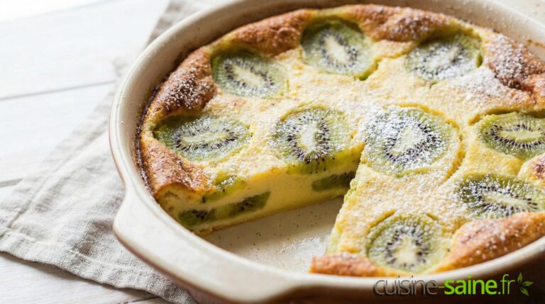 Clafoutis aux kiwis sans gluten ni lactose
