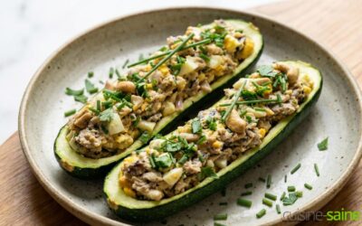 Courgettes farcies aux sardines sans gluten sans lactose