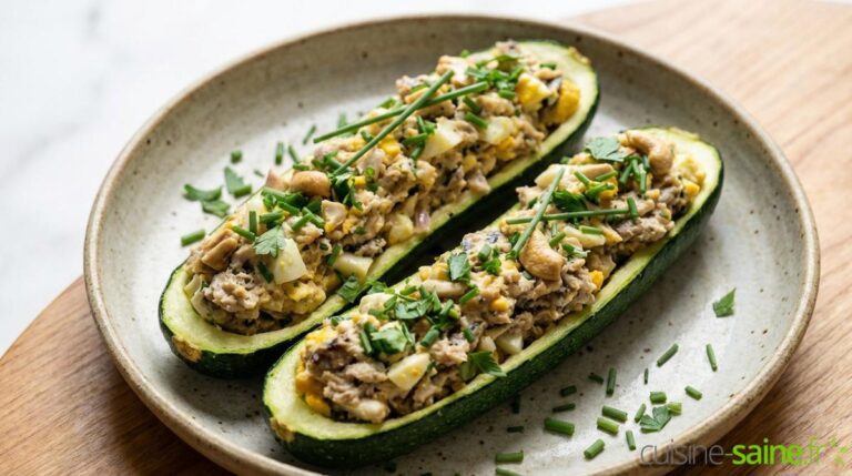 Courgettes farcies aux sardines sans gluten sans lactose
