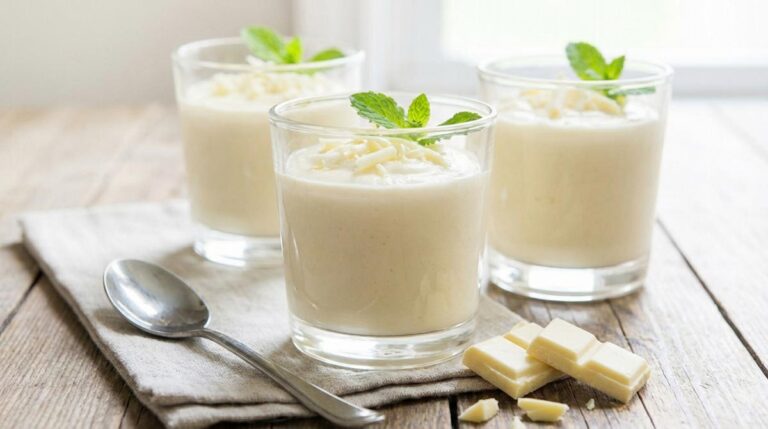 Crème mousseuse au chocolat blanc et tofu soyeux