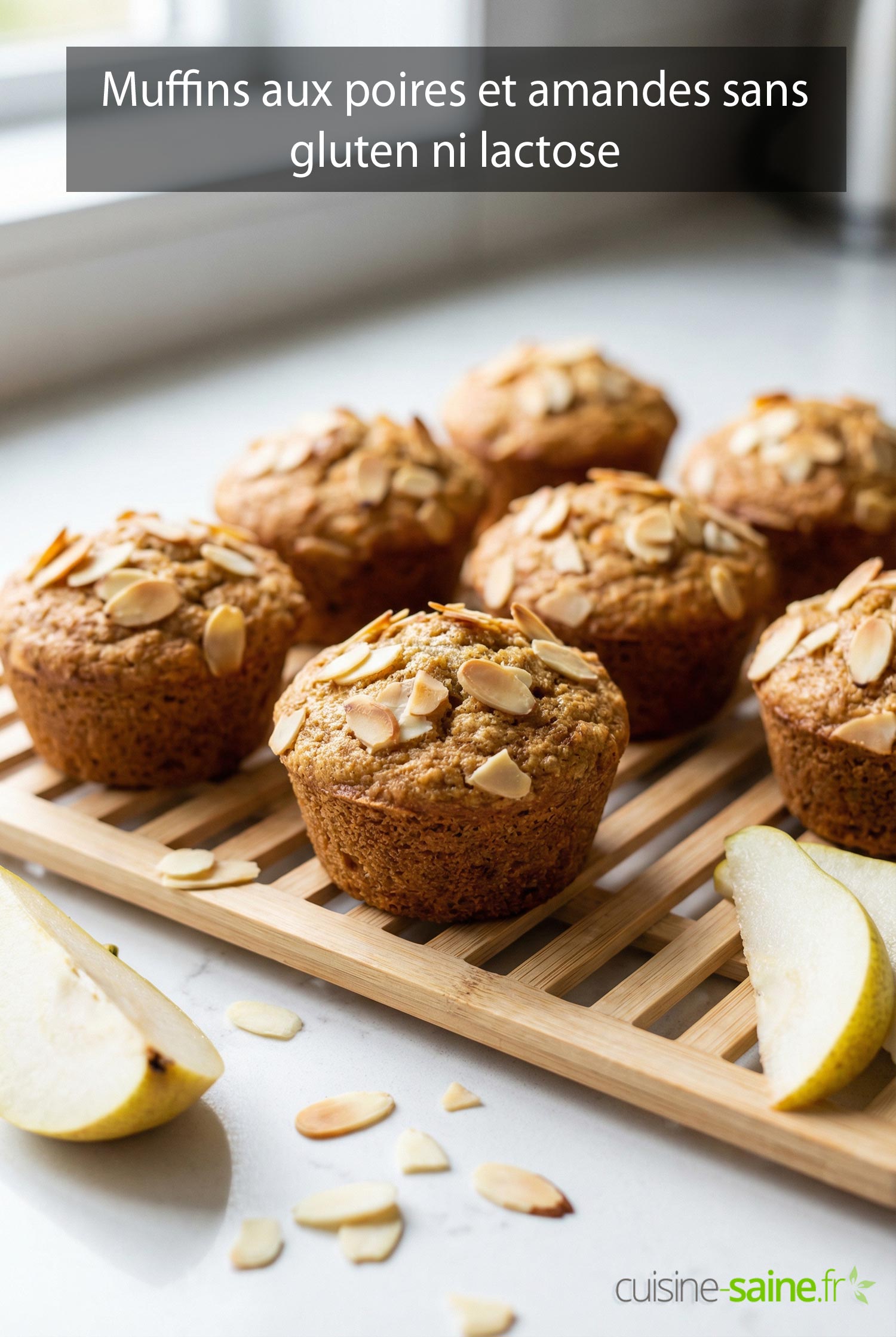 Muffins aux poires et amandes sans gluten ni lactose