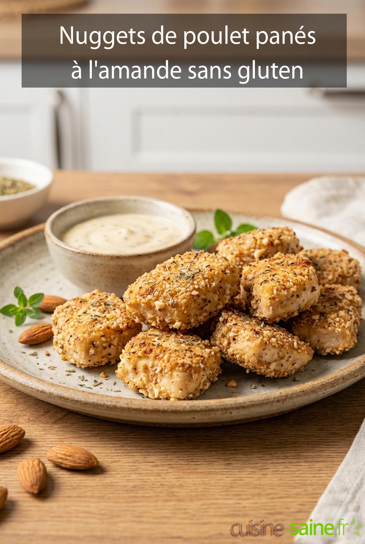 Nuggets de poulet panés à l'amande et herbes de Provence (sans gluten)