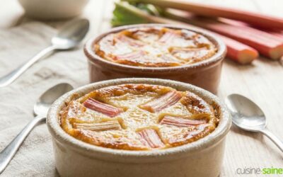 Clafoutis à la rhubarbe sans gluten sans lait cuisson vapeur