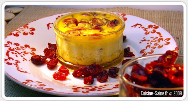 Crème renversée à la cerise sans gluten, sans lactose