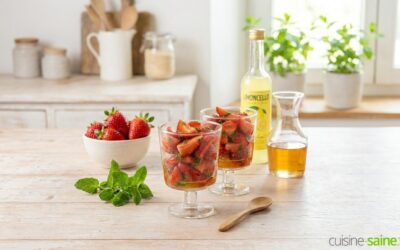 Verrine de fraises au limoncello et menthe