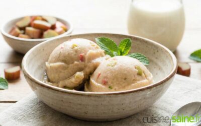 Glace à la rhubarbe sans gluten sans lactose