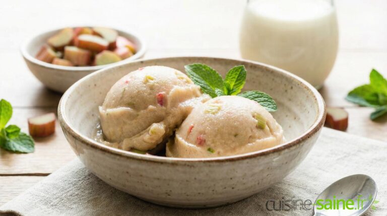 Glace à la rhubarbe sans gluten sans lactose