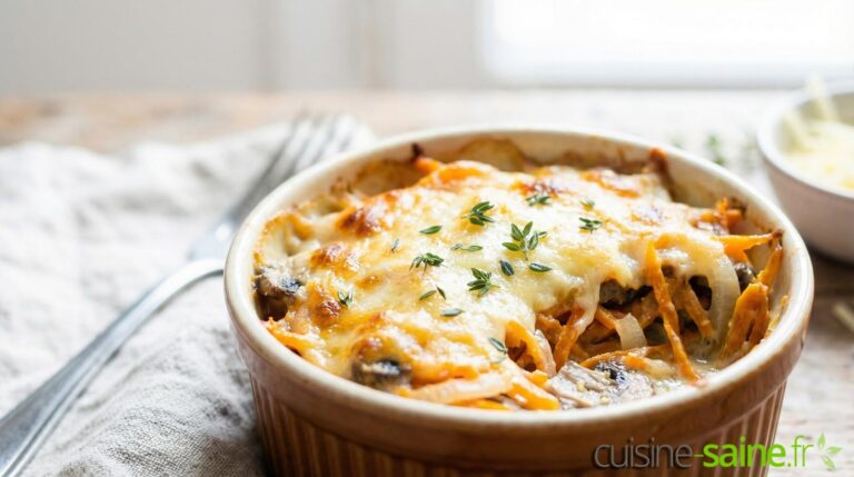 Gratins fondants de carottes et champignons à la tomme de chèvre