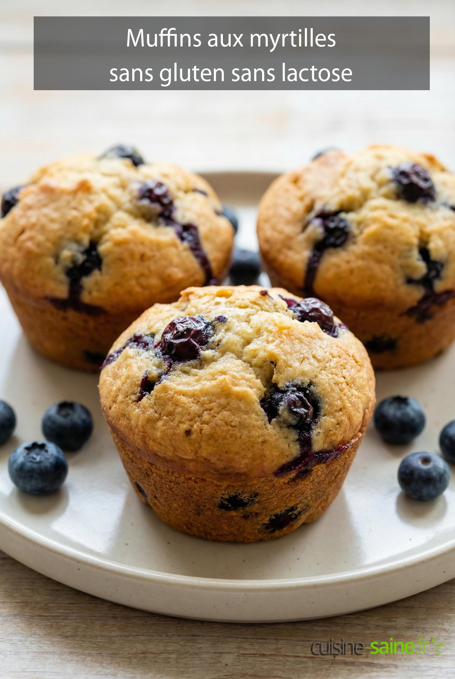 Muffins aux myrtilles sans gluten sans lactose