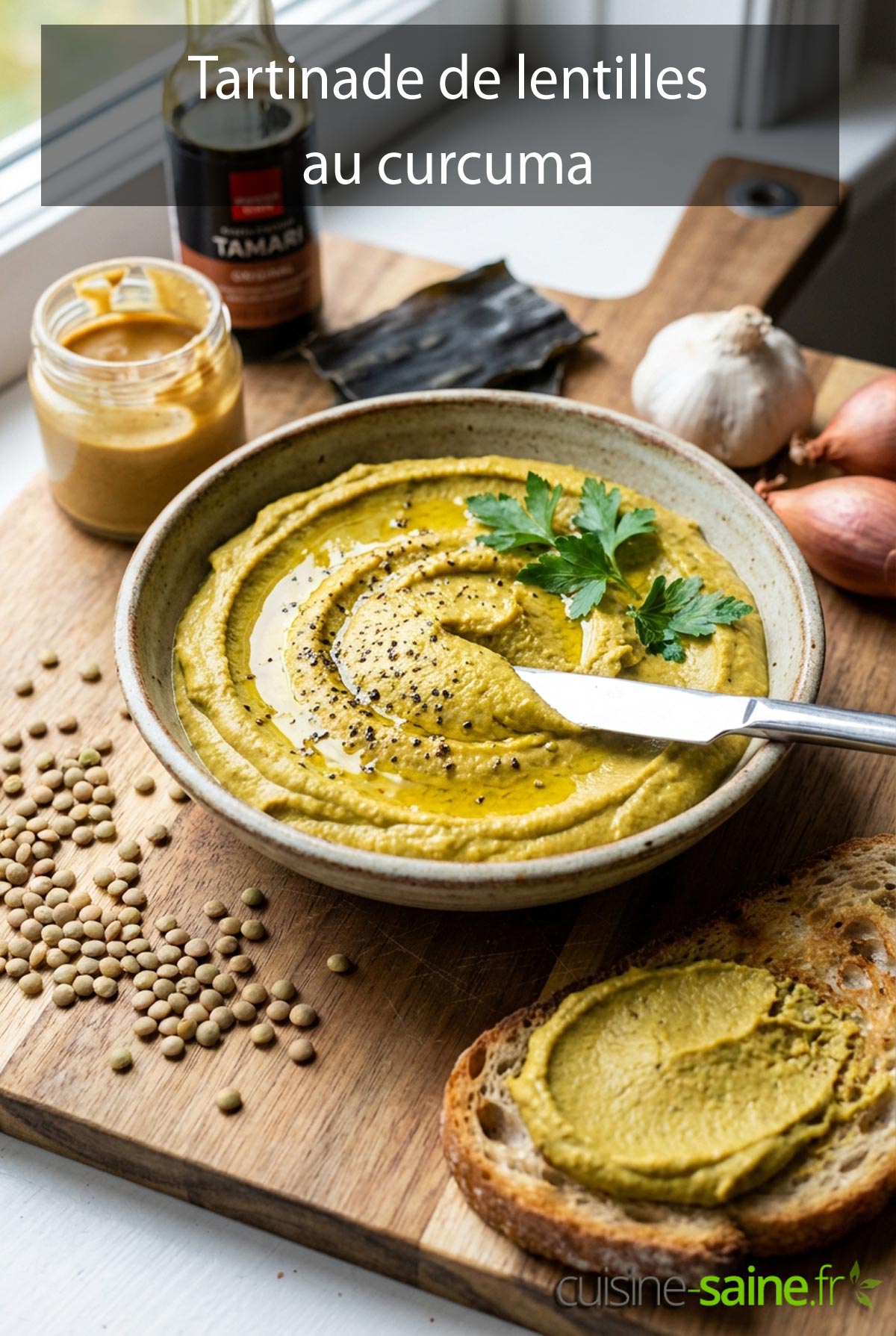 Tartinade de lentilles au curcuma