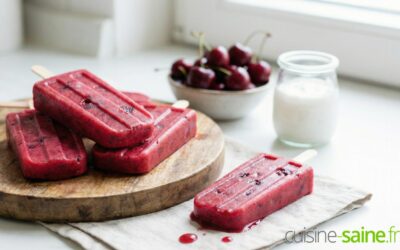Bâtonnets glacés onctueux cerise et crème de coco
