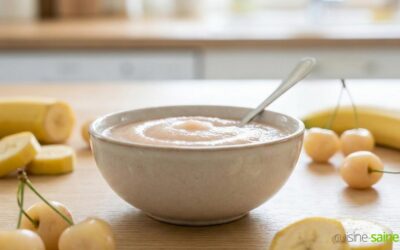 Compote de cerises blanches et banane