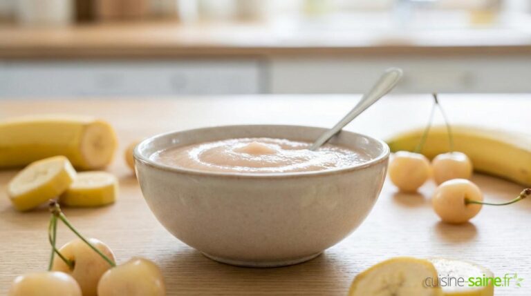 Compote de cerises blanches et banane