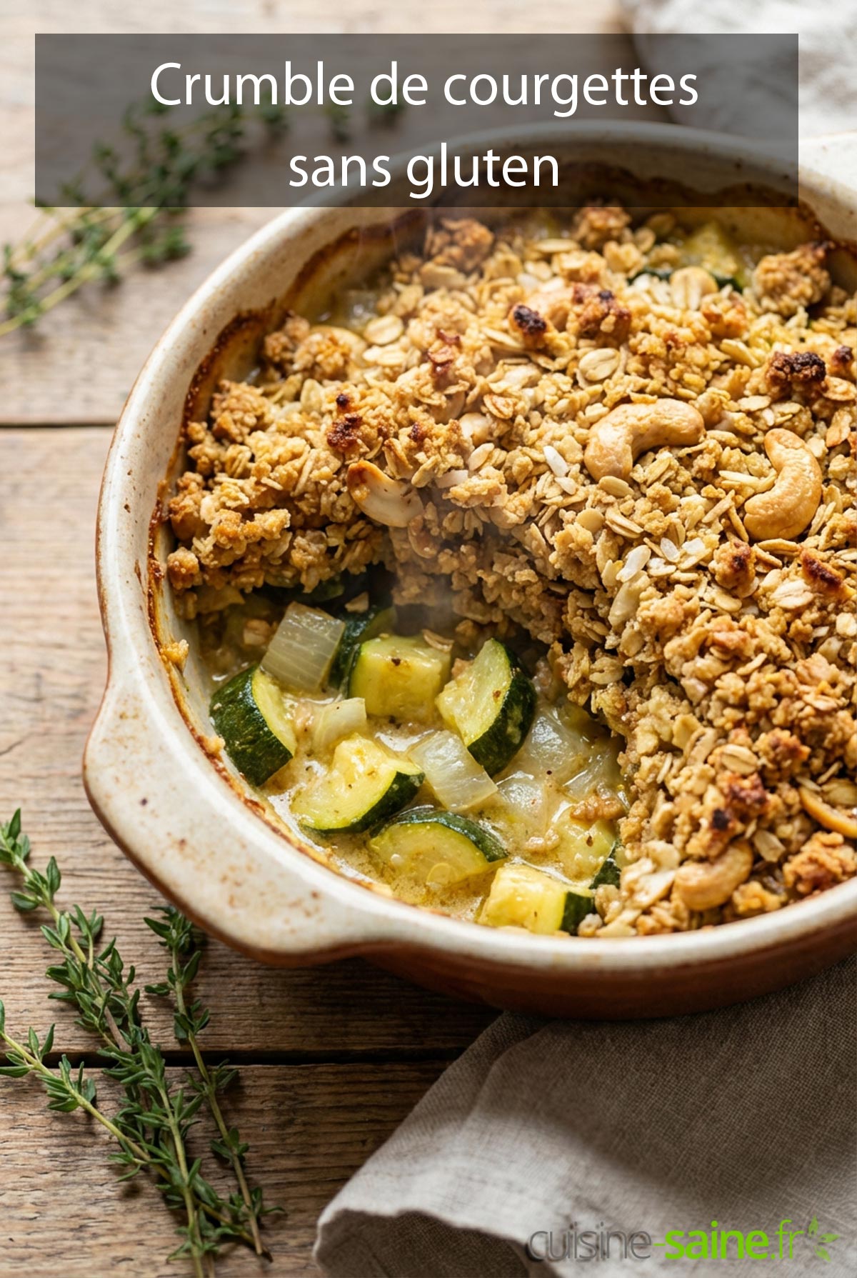 Crumble de courgettes sans gluten