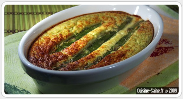 Recette bio : flan d'asperges vertes