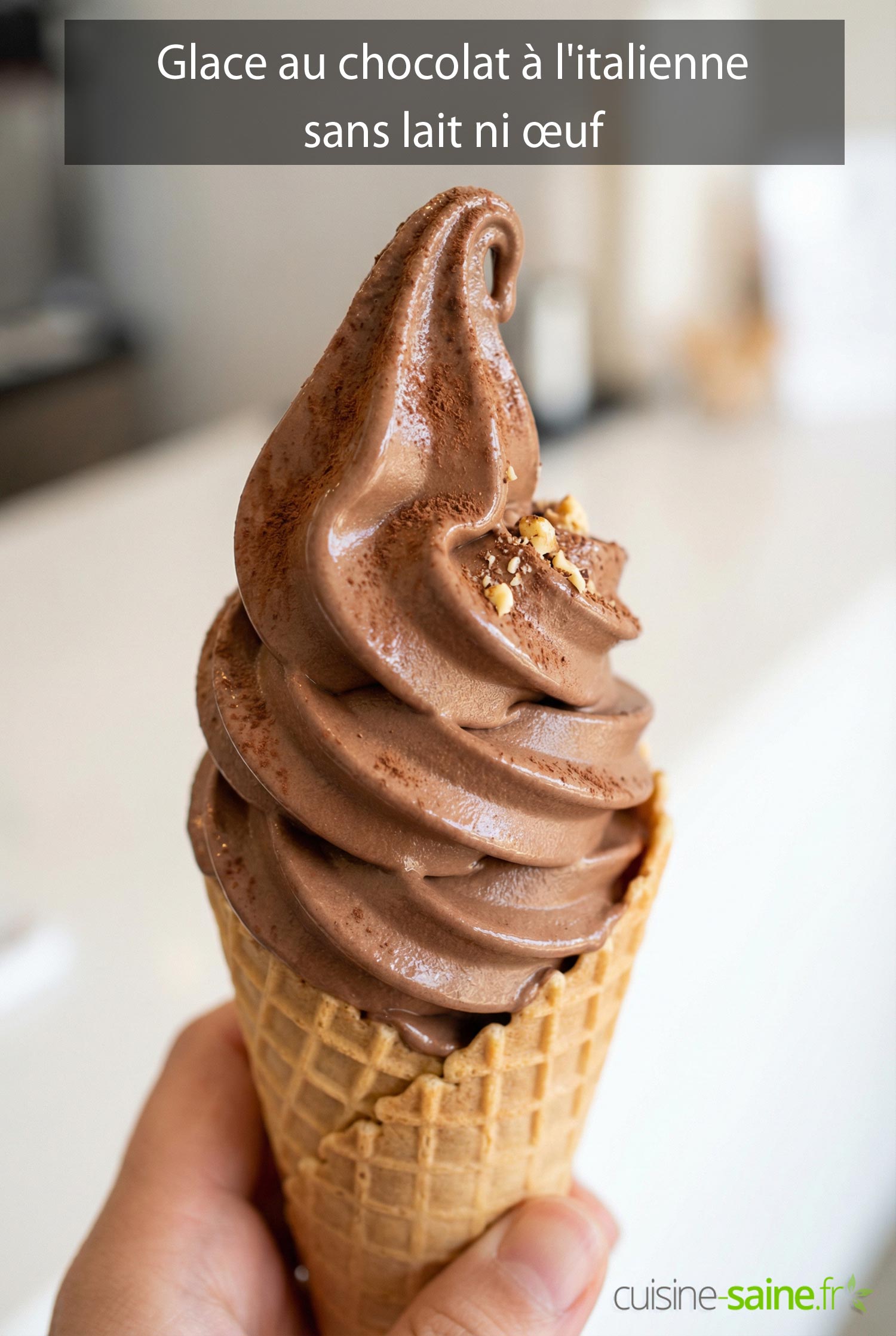 Glace au chocolat à l'italienne vegan