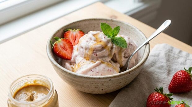 Glace à la fraise sans lactose