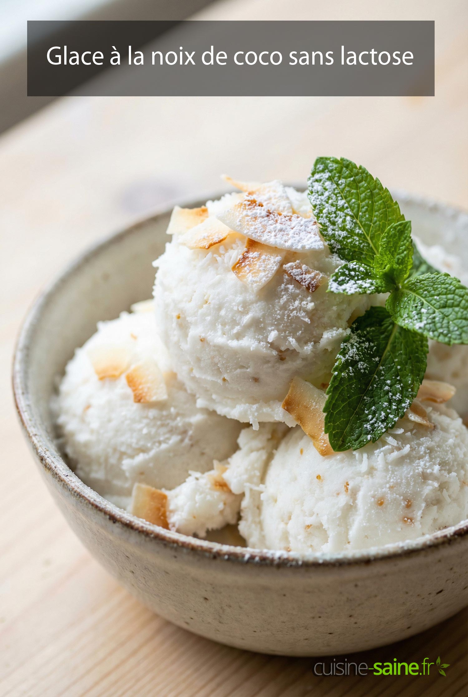 Glace à la noix de coco sans lactose