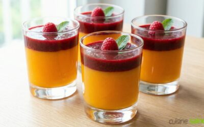 Recette verrine de mangue coulis de framboises sans gluten ni lactose