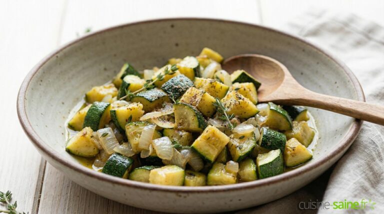 Fondue de courgettes à l'oignon sans gluten ni lactose