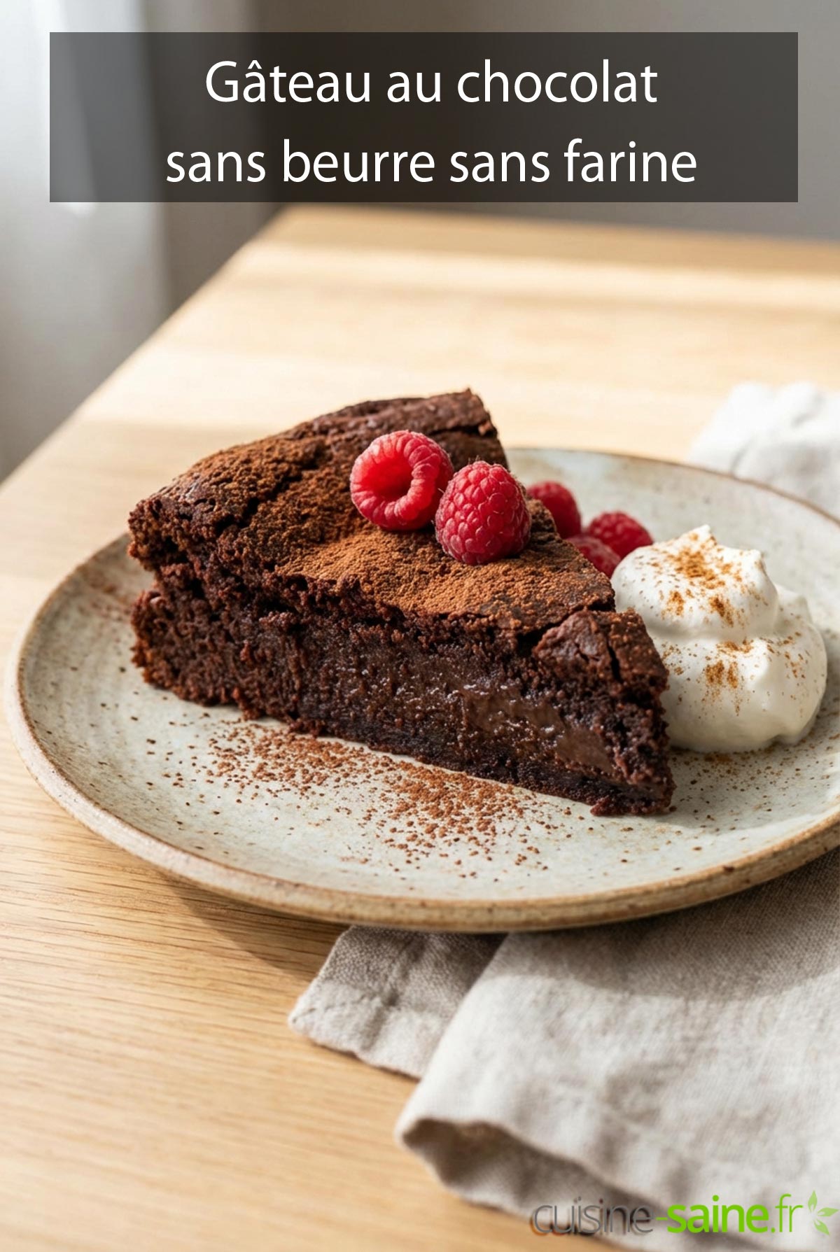 Gâteau au chocolat sans beurre sans farine